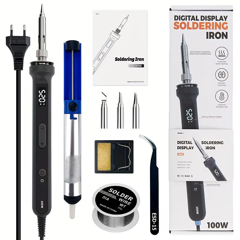 Kit de ferro de solda digital  - Electronics Repair Kit With Soldering Iron avaliação e preço